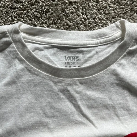 Vans White Long Sleeve Shirt with Rainbow Accents - Picture 2 of 2